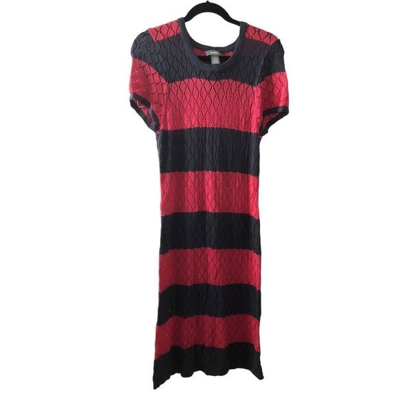Neiman Marcus Striped Knit Dress Sz L - Picture 1 of 6